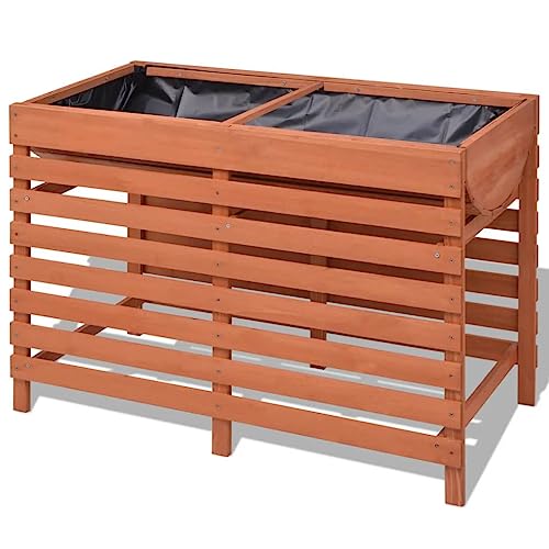 Potager surélevé avec rangement en bois bac à plantes de 100 cm - 2