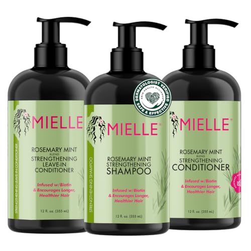 Mielle Wash Day Essentials Bundle - Rosemary Mint Shampoo, Condit...