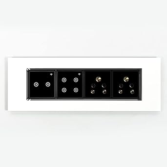 L&G 8 Modular Smart Switch Board | 4 Smart Switch Control, 2 Socket | Wifi Switch, Smart Switch for AC (Compatible with Alexa, Compatible With OK Google & SIRI) (Size: 8M Horizontal- 262 x 90 x 45mm)