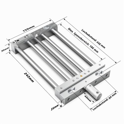 AnoleX CNC Router High-Precision Aluminum Vise Bench Clamp, 282mm x 150mm x 30mm