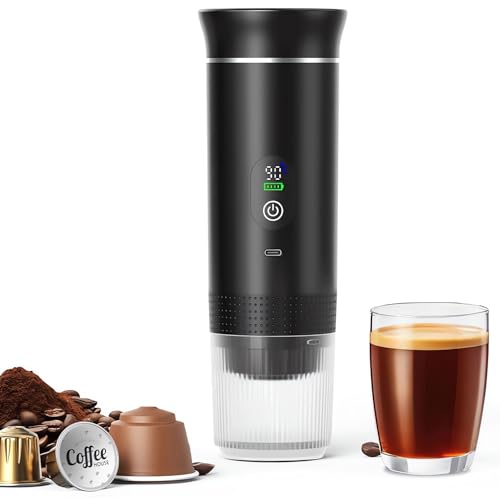 JORPETS Portable Electric Espresso Machine,3-in-1 Portable Coffee Maker with Self-Heating,USB-C Charger port,Coffee Maker With Ground Coffee & NS Capsule for RV, Camping, Hiking, Office