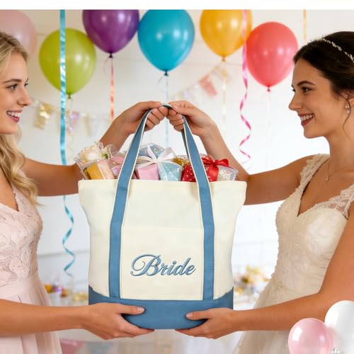 Bolso Tote para novia de lona con asas miniatura 2