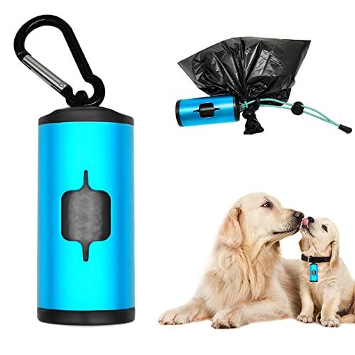 Distributeur de sacs à déjections canines en aluminium (Bleu Cover