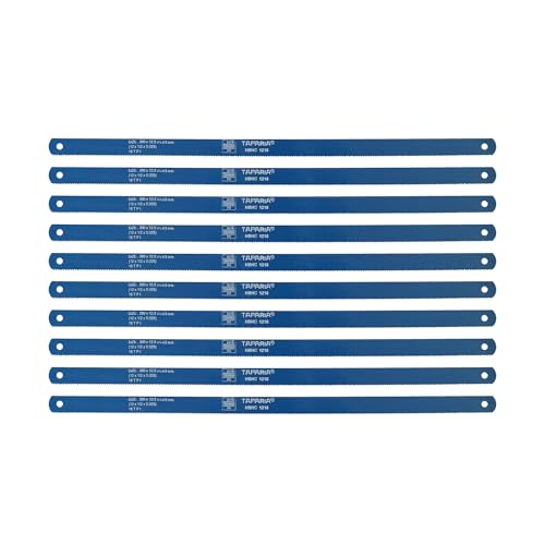 Image of Taparia HBHC 1218 Hacksaw Blades 300mm (12 inch) 18 TPI (Pack of 10)-Carbon Steel All Hard Construction-Heavy Duty Cutting Blade for Metal, Wood, PVC, Plastic Pipes-For Home, Garage, Workshop, Industry