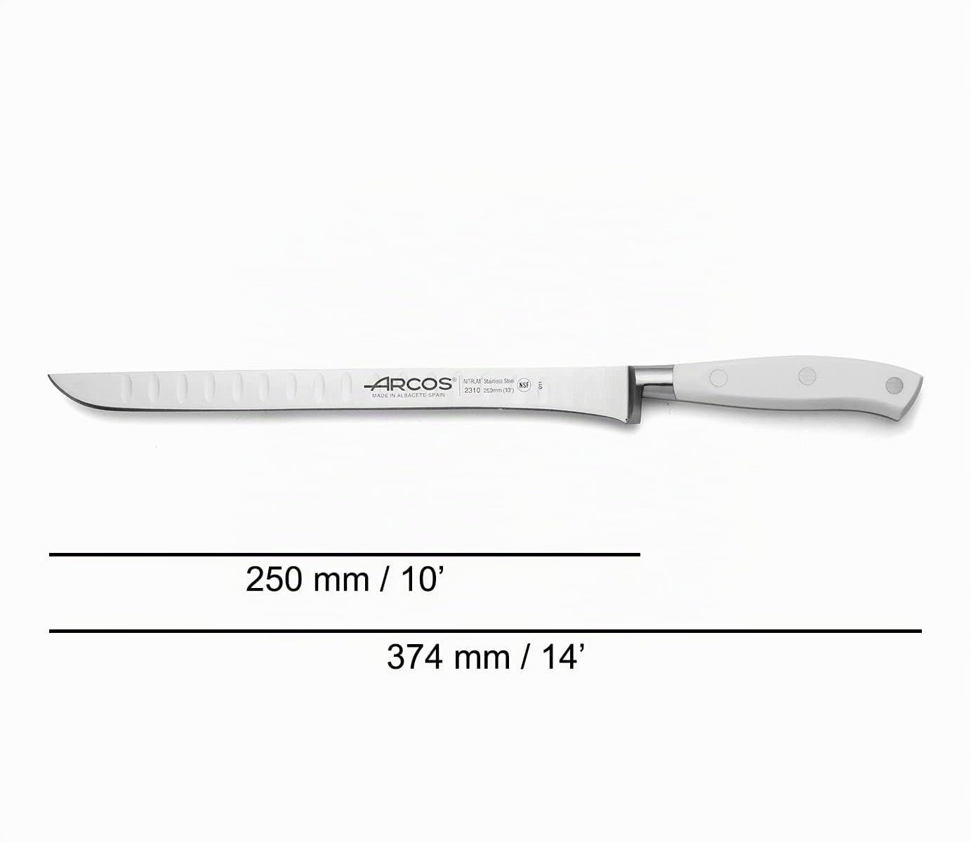 Arcos Messer Set - Desosser und Schinkenmesser mit Wetzstahl, Edelstahl NITRUM, Professioneller Schnitt, Ergonomischer Griff, Riviera Blanc Serie