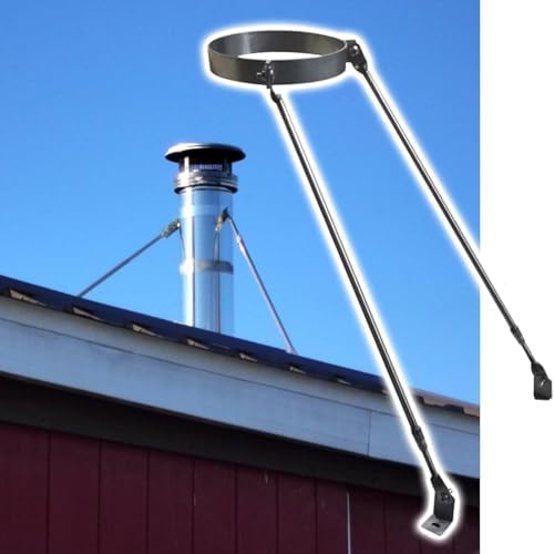Stainless Steel Chimney Pipe Brace Holder - Universal Roof Brackets for Stove Pipes - Durable Stabilizer Support - Easy Installation for Home Heating Systems