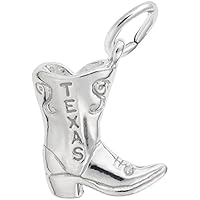 Rembrandt Texas Cowboy Boot Charm - Metal - Sterling Silver