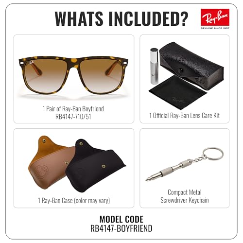 Image of Ray-Ban RB4147 BOYFRIEND Square Shaped Sunglasses for Men with Official RAYBAN Eyewear Kit