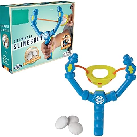 Perfect Life Ideas Indoor Snowball Slingshot Indoor - Sling Shot for Kids - Boy Gifts Slingshot Toy with 3 Plush Soft Fake Snow Balls. Sling Shots Launches Up to 30 Feet Away Fun Things to Play with Cover