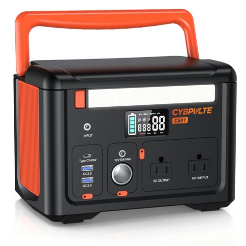 Portable Power Station 600W (1200W Surge), 299Wh Small Lightweight Portable Power for Camping &...
