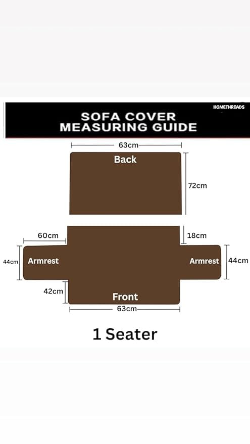 Image of HOMETHREADS Innovative Premium Sofa Cover Set with PVC Backing for Non-Slip Comfort (Tan, 1 Seater | 176x63cm)