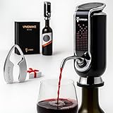 VINOWAKE Triovino Electric Wine Aerator, Dispenser and Preserver By LINKSTYLE — 3-in-1 Instant Aeration For Improved Taste, Measured Pouring & Wine Preservation up to 20-days