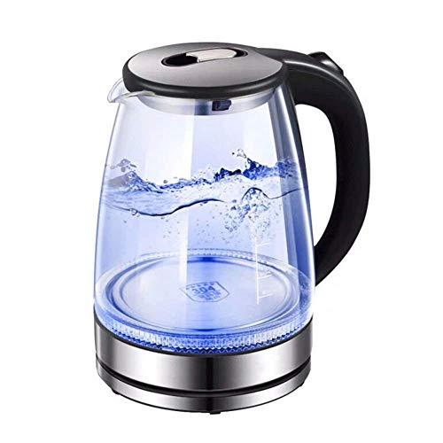 Hohe Borosilicatglas Wasserkocher , 1.7l , freies , Cordless Wasserkocher mit Innenwand aus Edelstahl Deckel und Boden , Auto-Off & Trockengehschutz , Quiet , 1500w , geführt , Weihnachten Kessel