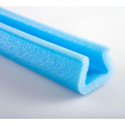 TELECAJAS | FOAM azul Perfil Protector de Espuma de Polietileno en Forma de U, para Bordes y Aristas | Largo: 2 m | 6 unidades (25x35 mm)