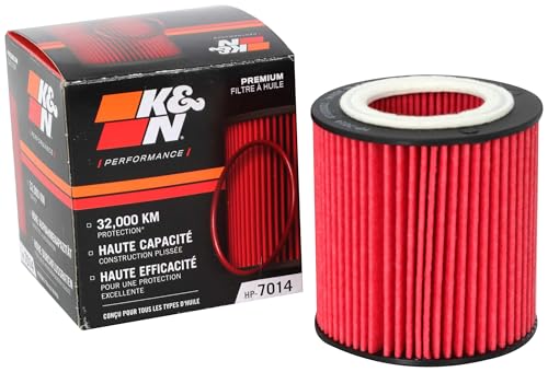 K&N Premium Oil Filter: 20 000 Mile Engine Protection High Capacity/High Efficiency: Compatible with BMW (See Product Description for Select Models) HP-7014