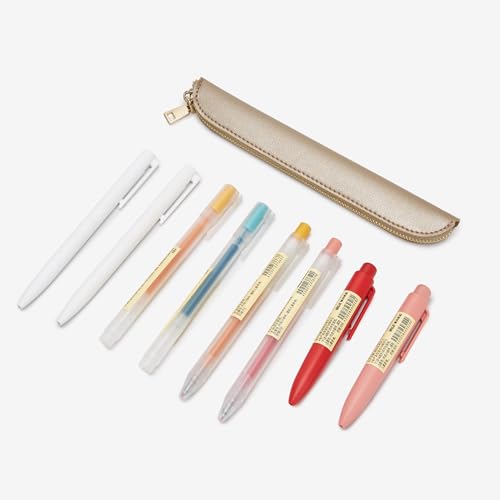 Image of Slim Pencil Case Skinny Pen Case Pen Pouch (FL Pearl White Tea)