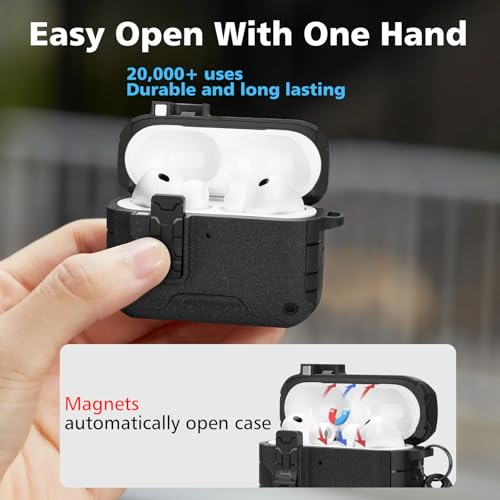 Image of HITZEE for AirPods Pro 3 Case, Compatible with AirPods Pro 3rd Generation Case (2025), Magnetic Automatic Lock with Phone Stand, Compatible with MagSafe Cover, Gray