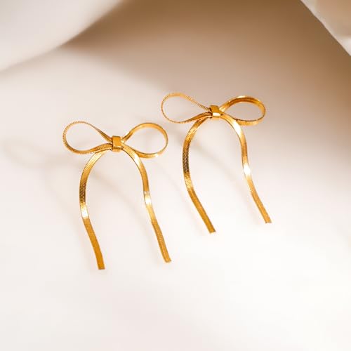 Image of Rubans Demi Fine Stainless Steel Stud Earrings Daily Gift for Women & Girls