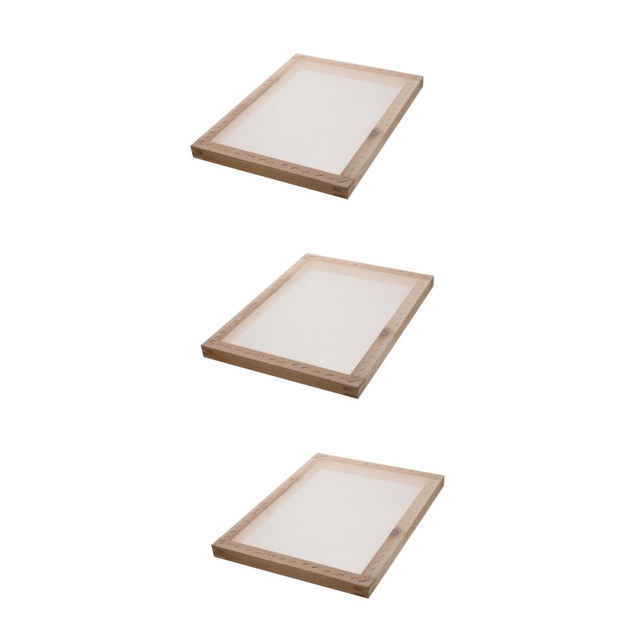 Housoutil 3 Pezzi Telaio Serigrafia in Legno per DIY Cornice Stampa Artigianale Leggera e Compatta per Tessuti Magliette e Progetti Creativi e Adulti
