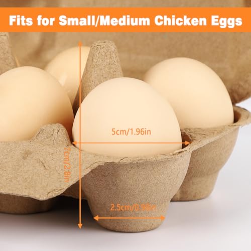 Image of 20 Pack Half Dozen Egg Cartons Bulk 6 Count, Empty Natural Paper Pulp Egg Cartons Reusable, Strong Sturdy Design Made from Natural Cardboard
