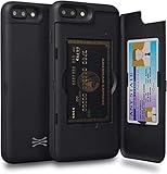 TORU CX PRO iPhone 7 Plus Wallet Case with Hidden ID Slot Credit Card Holder Hard Cover & Mirror for iPhone 7 Plus/iPhone 8 Plus - Matte Black