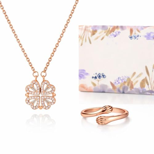 Image of SALTY Anti Tarnish Fancy Loving Gift Box | Necklace, Earrings & Bracelet Jewellery Set for Women | Stylish Minimal Jewelry Sets | Modern Design Aesthetic Accessories | Ideal for Gifting | Gift for Diwali, Christmas, Marriage, Birthday