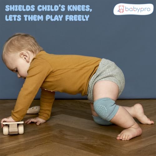 Image of BabyPro Baby Knee Guard-Set of 2, Multicolour Knee Pad for Toddler Crawling | Stretchable, Breathable Leg Warmers, Anti-Slip Silicone Dots Knee Support