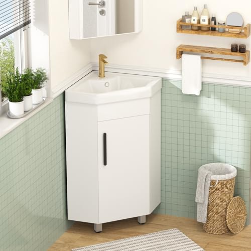 Findepot 24" Corner Bathroom Vanity Sink Combo for Small Space