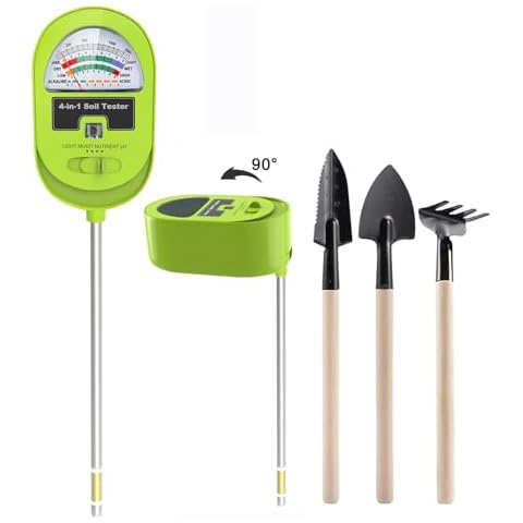 Esimen 4-in-1 Soil Moisture Meter, Soil Ph Meter, Soil Tester for Nutrients, Moisture, PH and Light, Soil Ph Test Kits for Plant, Great for Indoor & Outdoor Use Garden, Lawn (Light Green) Cover