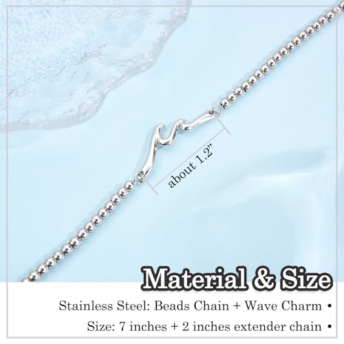 Birthday Gifts for Women Her, Cool Wave Bracelet Gifts for 30th-80th Birthday Woman Mom Wife Grandma Daughter Best Friend with Happy Birthday Card4