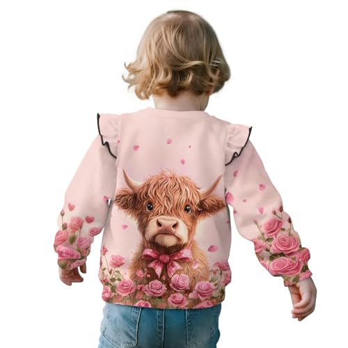 Xhuibop Fall Sweatshirts for Toddler Ruffle Long Sleeve Pullover Shirts Graphic Tees Tops for Girls 1-8Y2