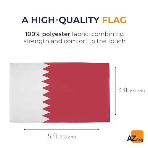 AZ FLAG, Qatar Flag, 3x5 Ft, Light Polyester Qatari Banner with Two Brass Eyelets, Fade Resistant, Vivid Colors, 3' x 5' Feet - Image 2