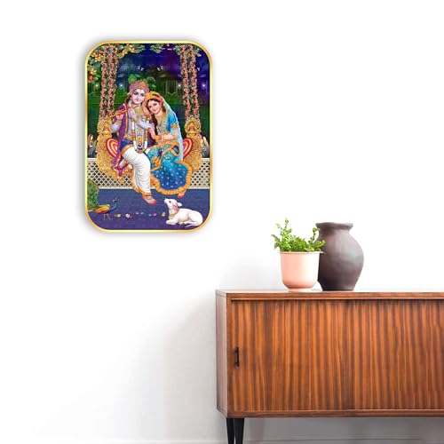 Image of Indianara Radha Krishna Painting With Frame 18 Inches X 12 Inches (Style 1)