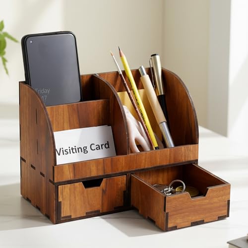 Image of Deskart Multipuropse Desk Organizer for Office Desk | Stylish Desk Storage Stand with Two Drawers to Organizer Office Stationary