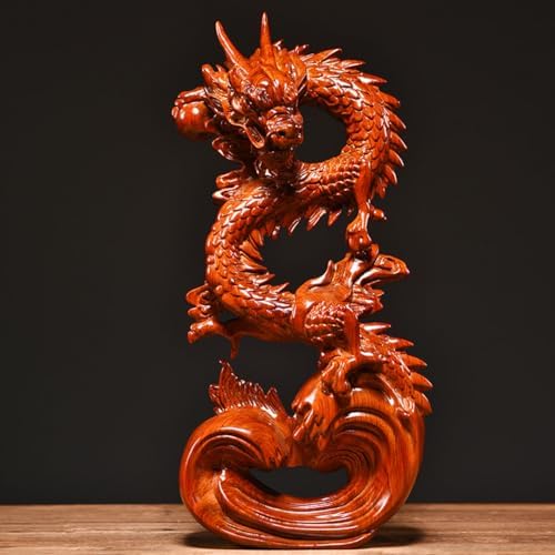 Amazon.co.jp: 木彫り龍 昇り龍 置物 風水 龍の置物 龍神 木彫り 干支 