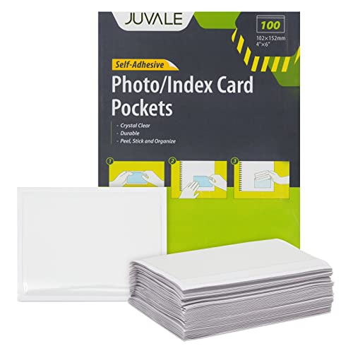 Pochettes auto-adhésives transparentes 11x15 cm pour cartes d'indexation x100