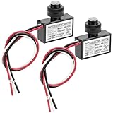 QWORK 120V AC Light Control Sensor Switch, 2 Pack Photoelectric Switch for Automatic Lighting, Auto-on Off Post Eye Light Control