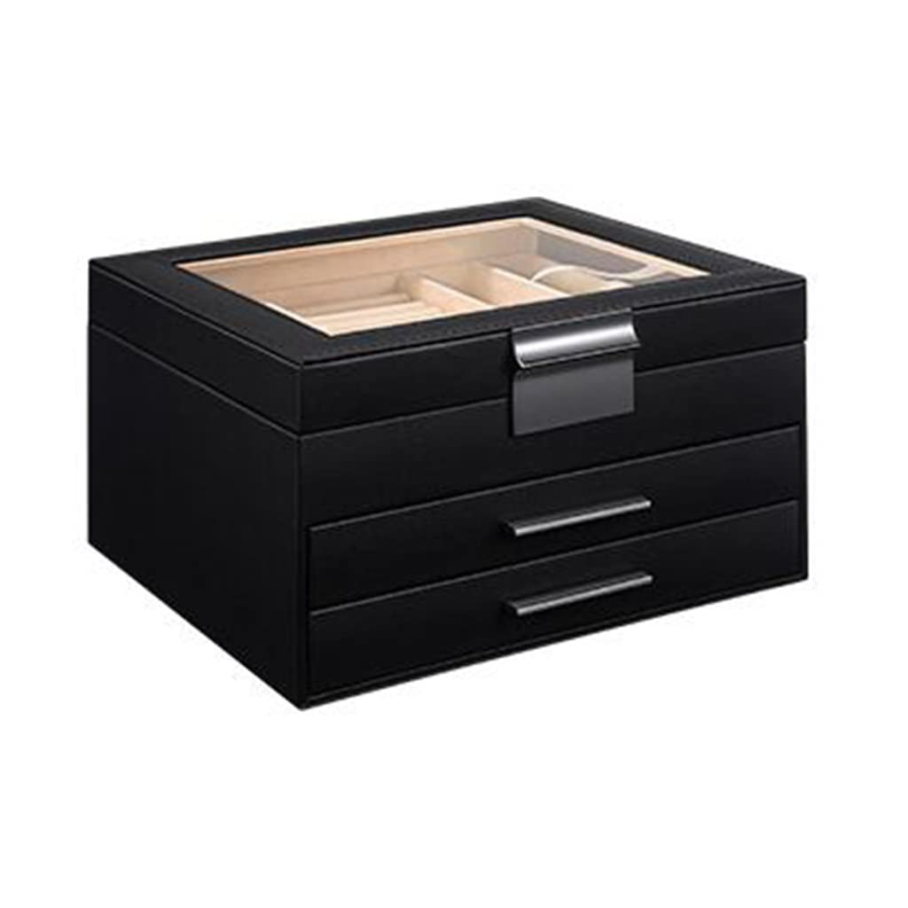 TIANQIHAO Flashing Drawer Jewelry Box Large Capacity Storage Box Ring Necklace Earrings Hand Jewelry Box,C