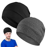 iwontalersy 2 Pack Leichte Dünne Baumwollmütze,Helm Liner leichte Schlafmütze,Fahrradmütze Unter Helm,Für Damen und Herren Geeignet