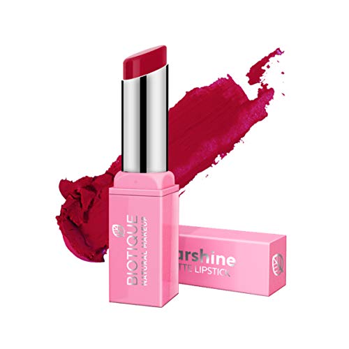 Image of Biotique Natural Makeup Starshine Matte Lipstick, Passionate Pink, 3g
