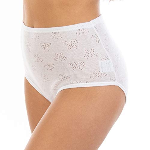 Pack Ahorro 9 Unidades Braga Mujer Alta clásica Mariposas L161 Lacotex. Algodón 100% Mercerizado. (XXL)