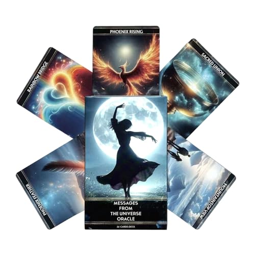 Baraja de cartas de tarot: diseño portátil espiritual de 36 hojas, baraja de tarots con función de significados, guía de tarot para principiantes | Juego de cartas para el hogar, viajes, fiestas, amig