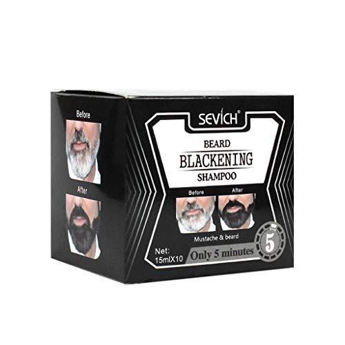 Shampoing à barbe, 15ML,Mode homme barbe coloration des cheveux teinture teinte crème moustache noircissement shampooing (10PC)