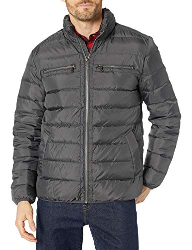 Cole Haan Signature Men's Packable Down Jacket, Grey, Medium
