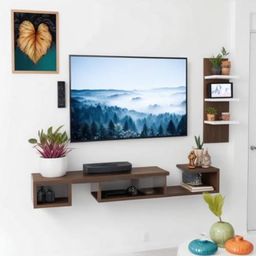 Image of C Style Tv Cabinet Floating Shelves for Wall Set,Wall Mounted Shelf for Living Room, Bedroom, Outdoor,Gallery,Stairs (Tv Cabinet)