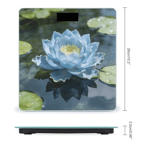 Báscula digital Light Blue Lotus con plataforma de vidrio templado miniatura 2