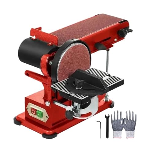 Lijadora Abrasiva Multifunción De 375 W, Disco Banda Escritorio, Herramienta Eléctrica For Pulir Y Esmerilar Carpintería Hecha A Mano Motor Potente, Bajo Nivel De Ruido.