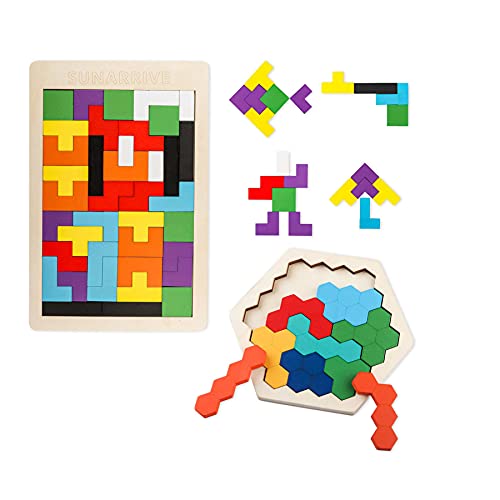 Tetris und Hexagon Holzpuzzle Cover