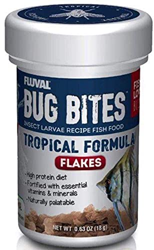 Fluval Bug Bites Fischfutter Flocken, mit Insektenlaven, für tropische Fische, 100ml