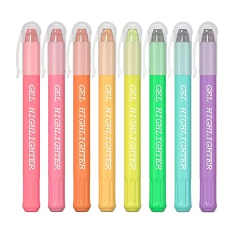 Gel Highlighters, Feela 8 Assorted Colours Bible Highlighter Pens, No Bleed Dry Highlighter Markers Study Kit, Great for Journaling, Highlighting and Studying Cover